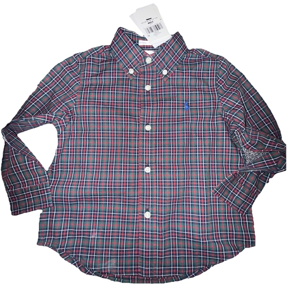 Toddler NWT! Ralph Lauren Long Sleeve Button Down Plaid Shirt - Size 24 Months